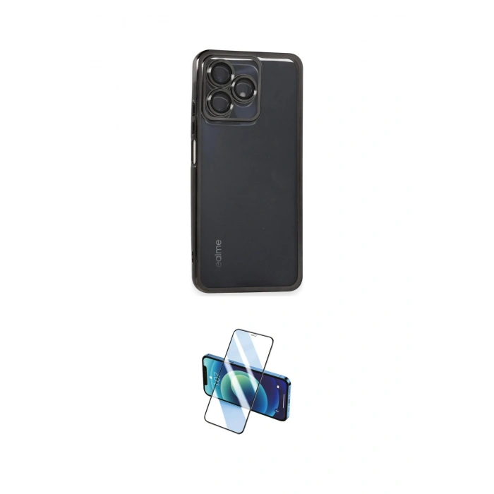 MARSİLYAN™- C53 Kılıf Vadi Minimal - Siyah 3D Antistatik Cam Ekran Koruyucu