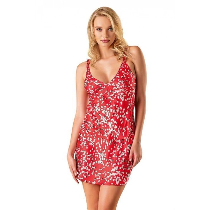 MARSiLYAN-  Desenli Saten Gecelik 8145