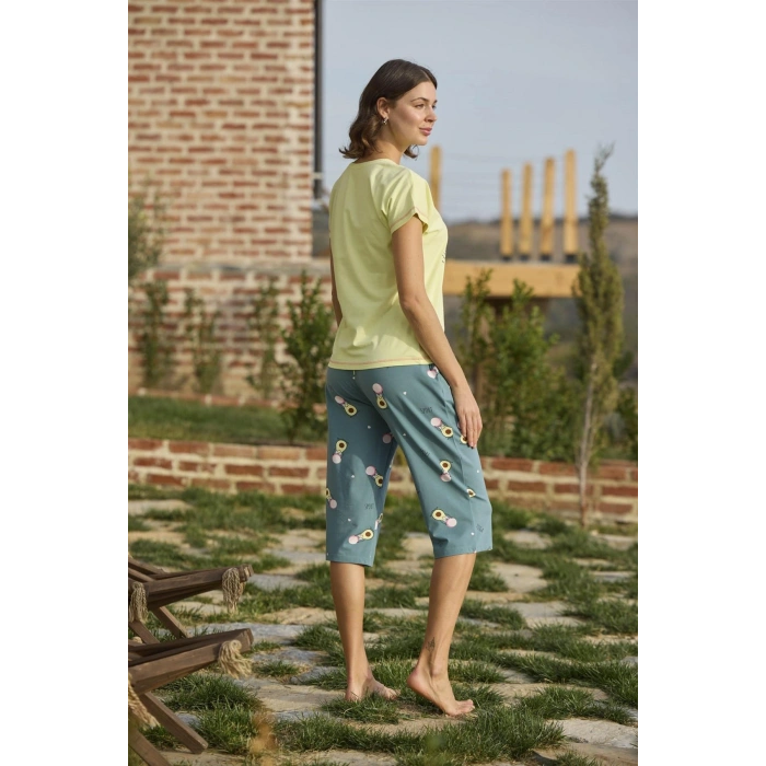 MARSiLYAN-  Desenli ve Baskılı Yoga Sport Kapri Takımı