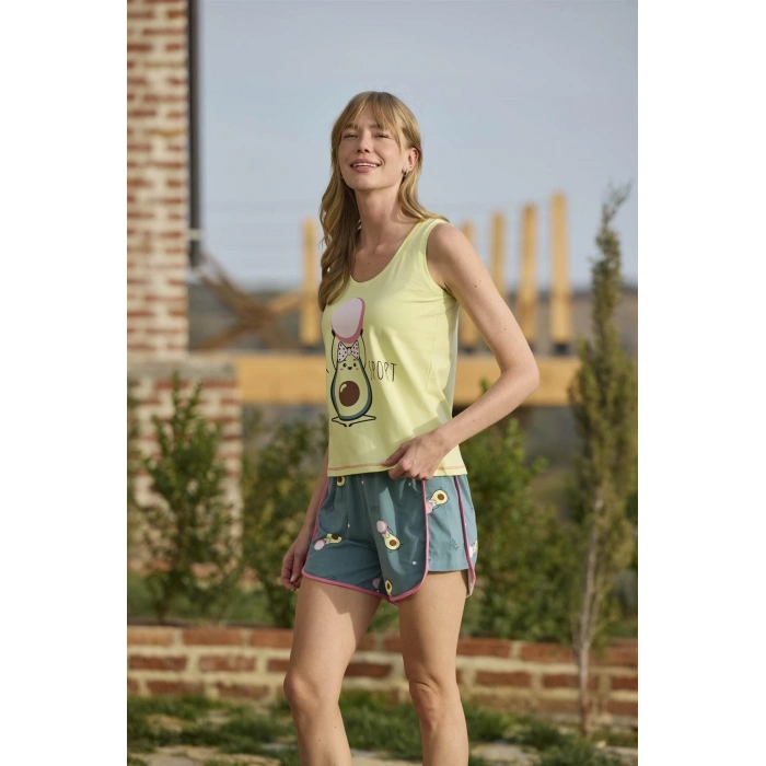 MARSiLYAN-  Desenli ve Baskılı Yoga Sport Şort Takımı