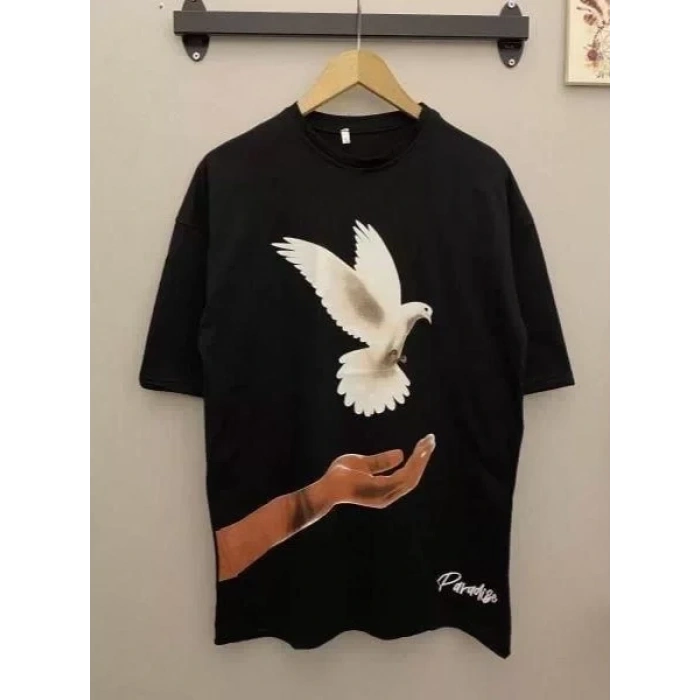 MARSiLYAN- Dijital Baskılı T-Shirt - Siyah