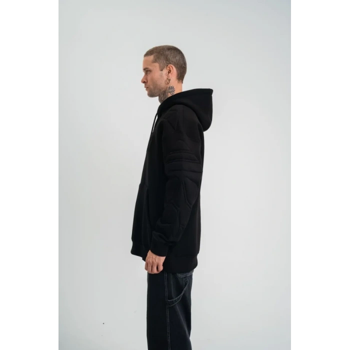 MARSiLYAN- Double Oversize Kapşonlu Nakışlı SweatShirt - Siyah