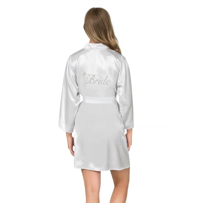 MARSiLYAN-  Ekru Kısa Saten Bride Sabahlık