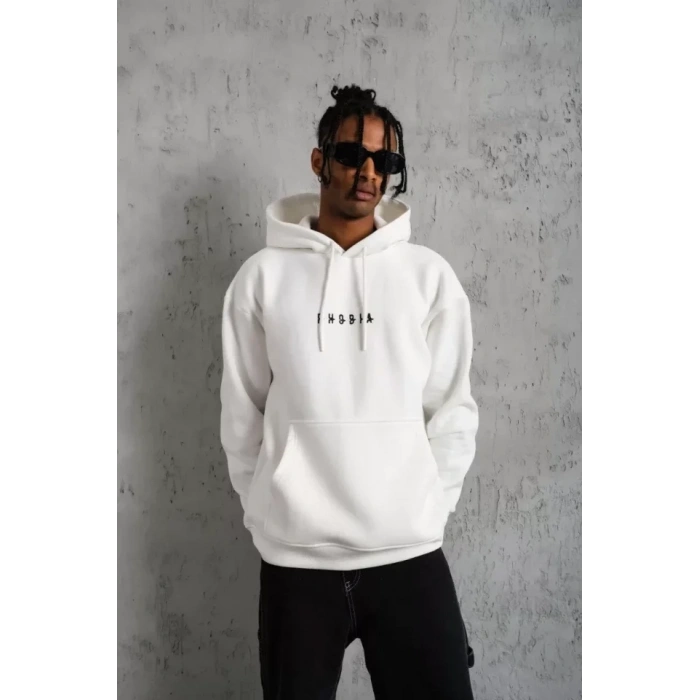 MARSiLYAN- Erkek Astronot Baskılı Kapüşonlu Sweat - Beyaz