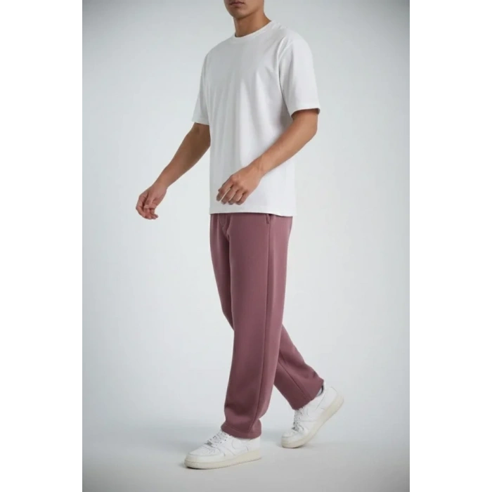 MARSiLYAN- Erkek Baggy Alt Eşofman - Gül Kurusu