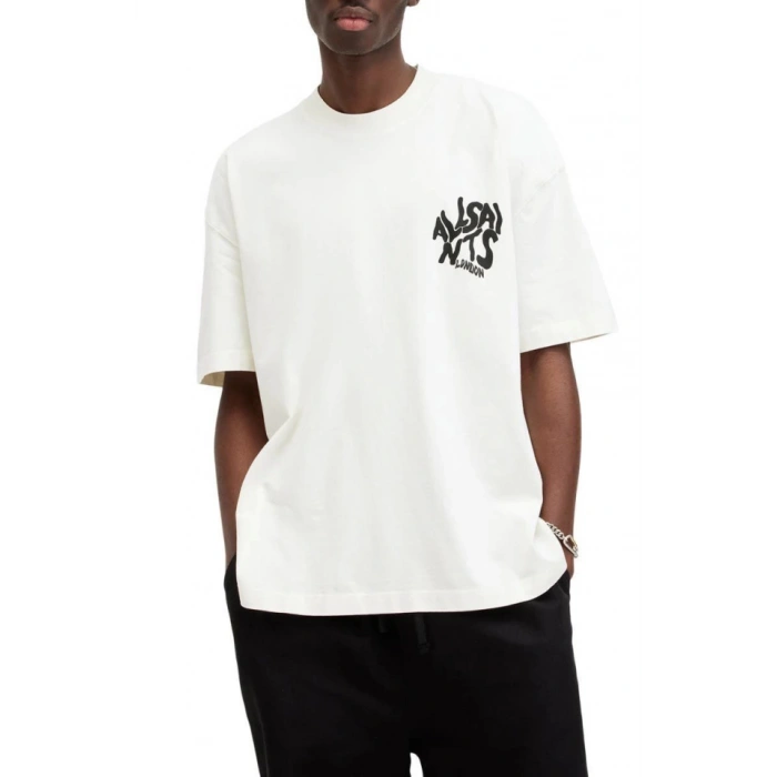 MARSiLYAN- Erkek Baskılı Oversize T-shirt - Beyaz