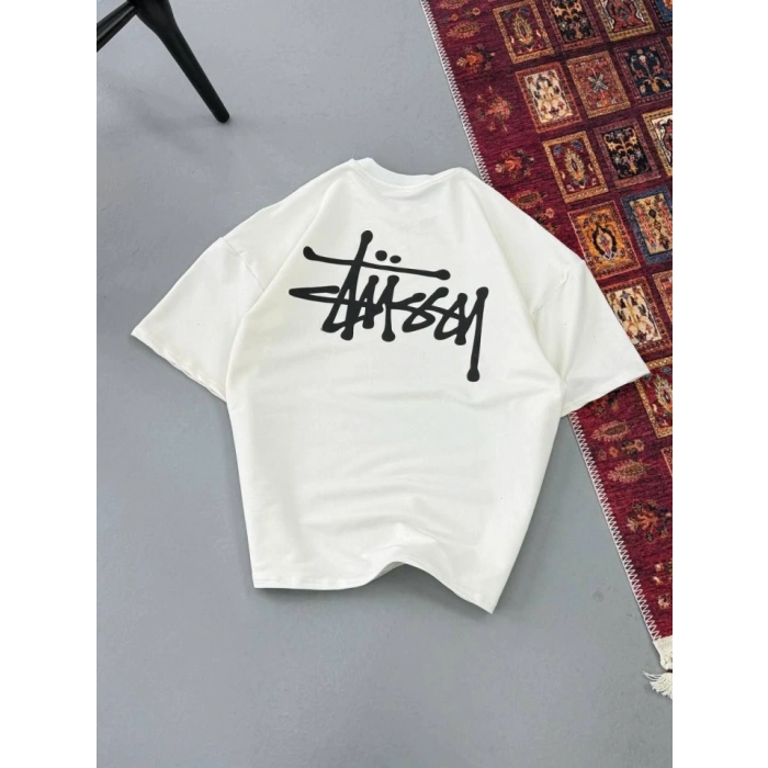 MARSiLYAN- Erkek Baskılı Oversize T-shirt - Beyaz