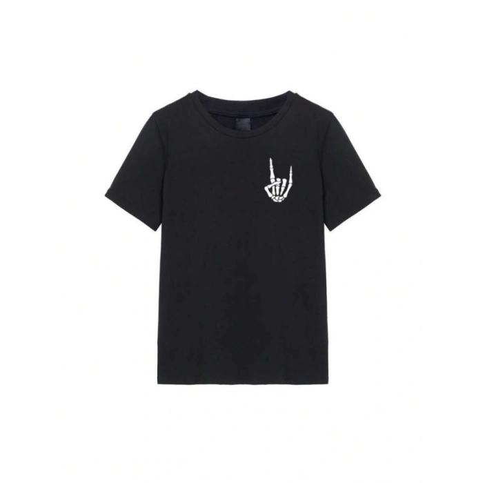 MARSiLYAN- Erkek Baskılı Oversize T-shirt - Siyah