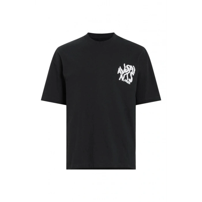 MARSiLYAN- Erkek Baskılı Oversize T-shirt - Siyah