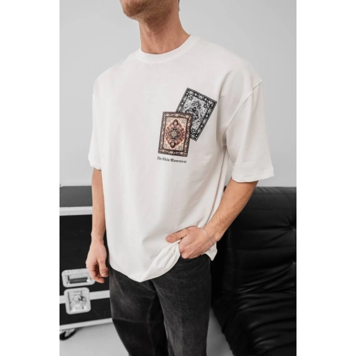 MARSiLYAN- Erkek Baskılı Oversize Tshirt