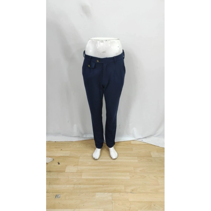 MARSiLYAN- Erkek Belden Düğmeli Cepli Dokuma Pantolon