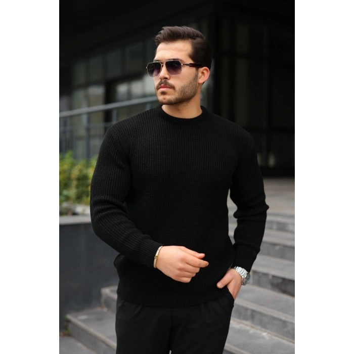 MARSiLYAN- Erkek Bisiklet Yaka Örme Kazak