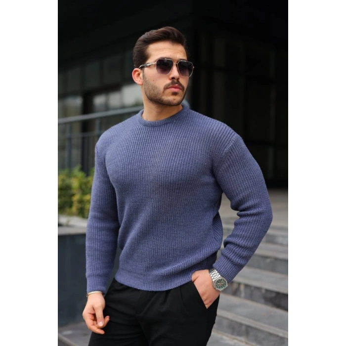 MARSiLYAN- Erkek Bisiklet Yaka Örme Kazak