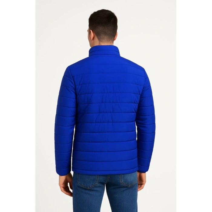 MARSiLYAN- Erkek Bomber Mont Ceket – Su İtici Kumaş, Kapitone Astarlı, Fermuarlı, Kışlık - Saks Mavisi