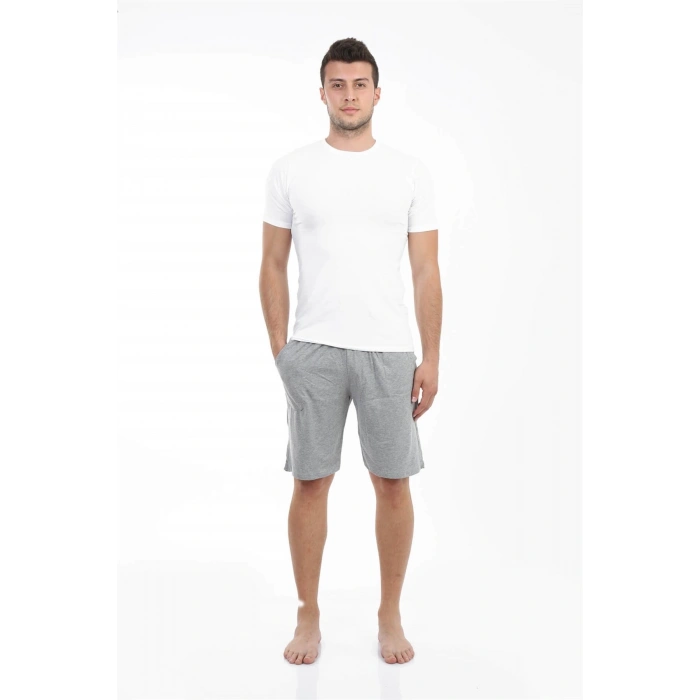MARSiLYAN- Erkek Cepli Pamuk Şort Gri