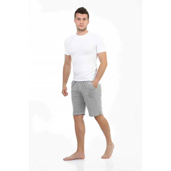 MARSiLYAN- Erkek Cepli Pamuk Şort Gri