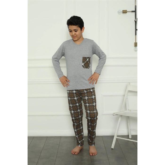 MARSiLYAN- Erkek Çocuk Penye Pijama Takım Gri