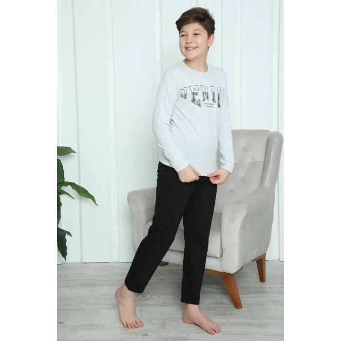 MARSiLYAN- Erkek Çocuk Penye Pijama Takım Gri