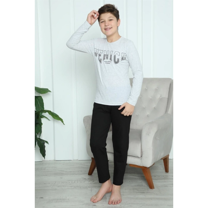 MARSiLYAN- Erkek Çocuk Penye Pijama Takım Gri
