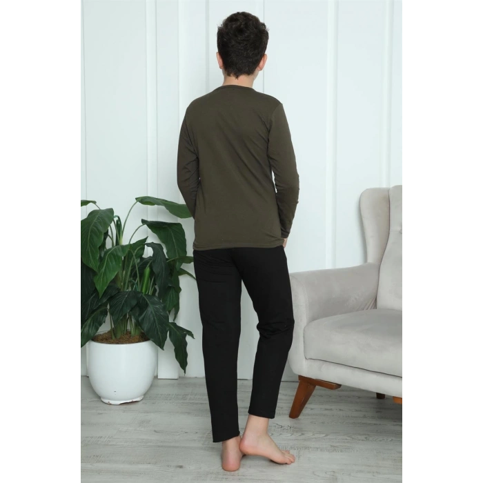 MARSiLYAN- Erkek Çocuk Penye Pijama Takım Haki
