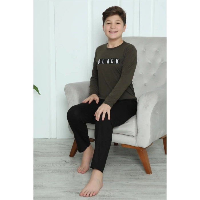 MARSiLYAN- Erkek Çocuk Penye Pijama Takım Haki