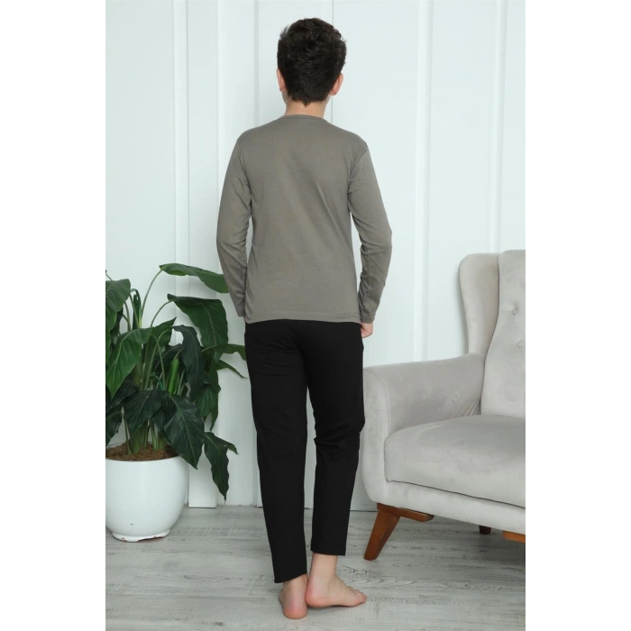 MARSiLYAN- Erkek Çocuk Penye Pijama Takım Vizon