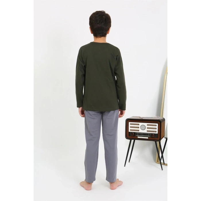 MARSiLYAN- Erkek Çocuk Uzun Kol Penye Pijama Takım Haki
