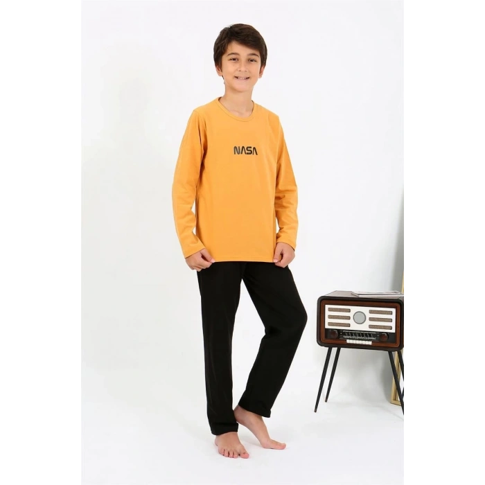 MARSiLYAN- Erkek Çocuk Uzun Kol Penye Pijama Takım Sarı
