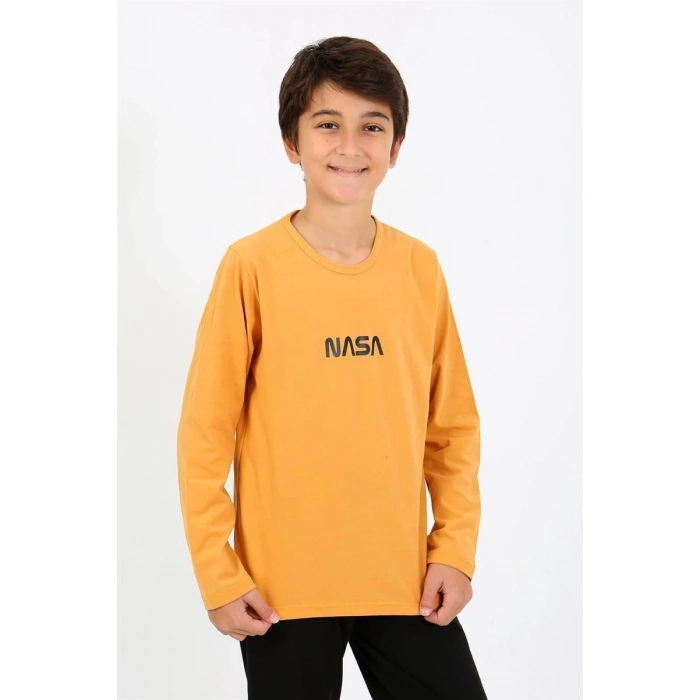 MARSiLYAN- Erkek Çocuk Uzun Kol Penye Pijama Takım Sarı