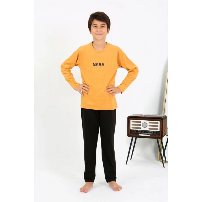 MARSiLYAN- Erkek Çocuk Uzun Kol Penye Pijama Takım Sarı