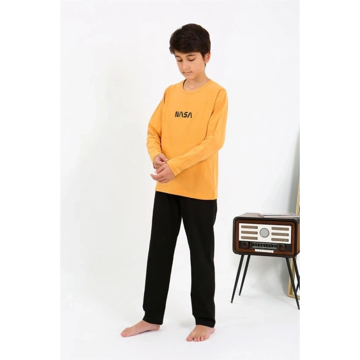 MARSiLYAN- Erkek Çocuk Uzun Kol Penye Pijama Takım Sarı