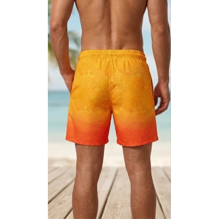 MARSiLYAN- Erkek Deniz Şortu Fermuarlı Cepli File Astarlı Hızlı Kuruyan Premium - Çok Renkli