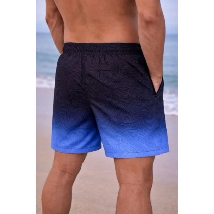 MARSiLYAN- Erkek Deniz Şortu Fermuarlı Cepli File Astarlı Hızlı Kuruyan Premium - Çok Renkli