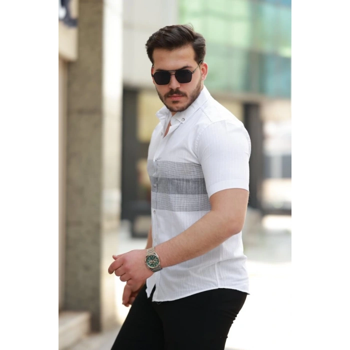 MARSiLYAN- Erkek Desenli Kısa Kollu Gömlek