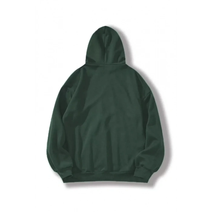 MARSiLYAN- Erkek Düz Kapüşonlu Sweat - Koyu Yeşil