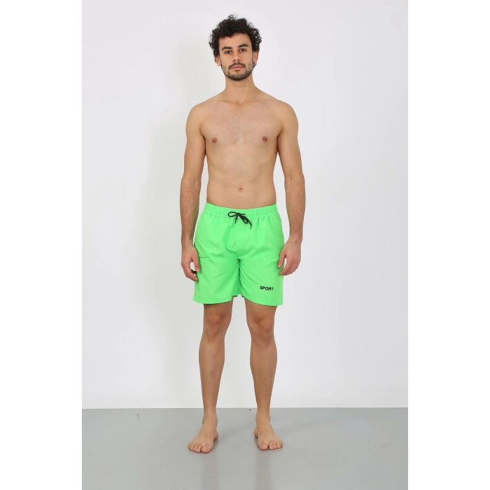 MARSiLYAN- Erkek Fermuar Cepli Deniz Şortu Fıstık Yeşil
