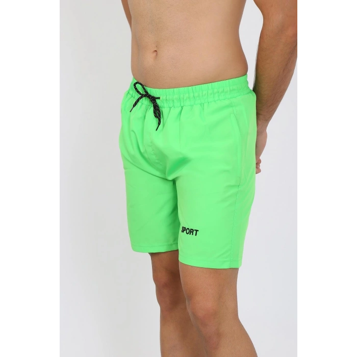 MARSiLYAN- Erkek Fermuar Cepli Deniz Şortu Fıstık Yeşil