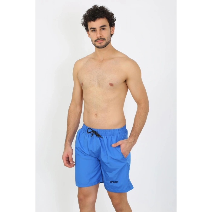 MARSiLYAN- Erkek Fermuar Cepli Deniz Şortu Saks