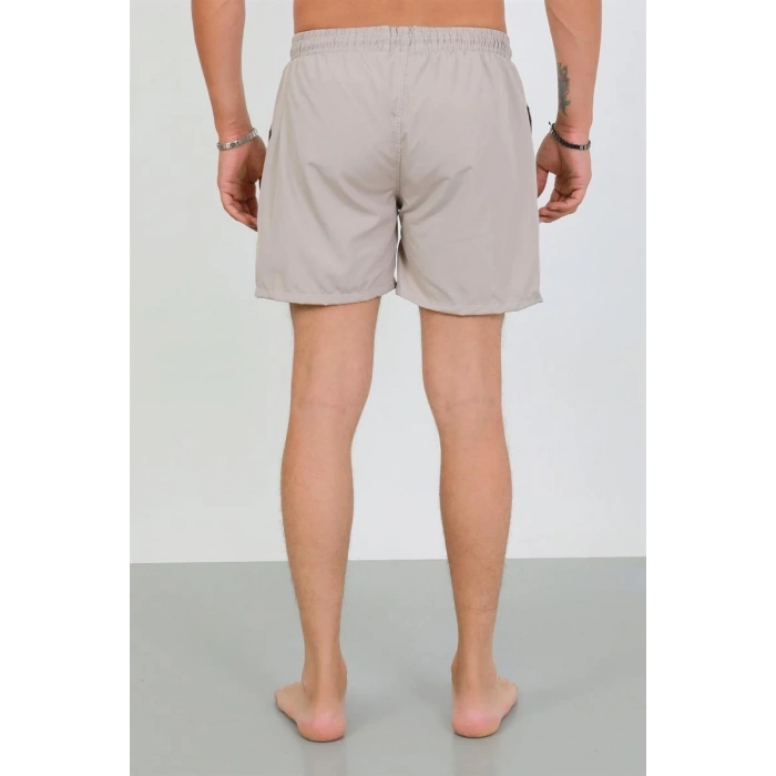 MARSiLYAN- Erkek Fermuarlı Cepli Deniz Şortu Bej