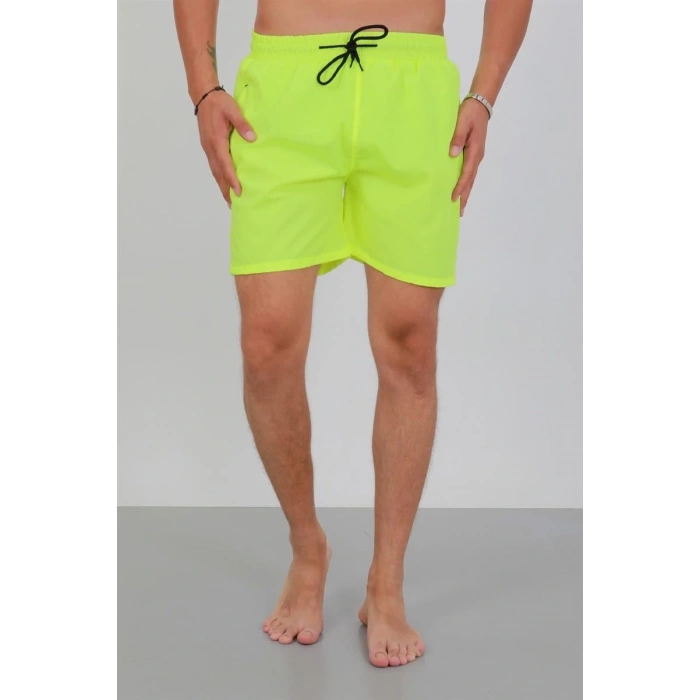 MARSiLYAN- Erkek Fermuarlı Cepli Deniz Şortu Neon Yeşil