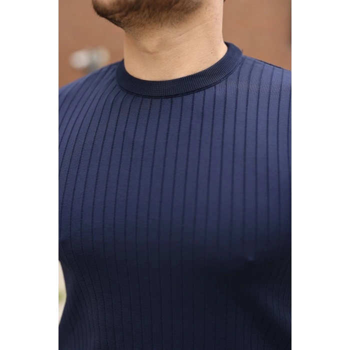 MARSiLYAN- Erkek Fitilli Bisiklet Yaka Triko Tişört