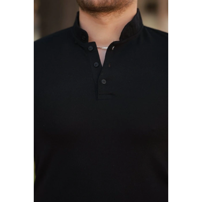 MARSiLYAN- Erkek Hakim Yaka Dokuma Pamuklu Kumaş Kısa Kollu T-shirt