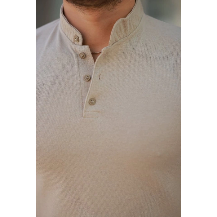 MARSiLYAN- Erkek Hakim Yaka Dokuma Pamuklu Kumaş Kısa Kollu Tshirt