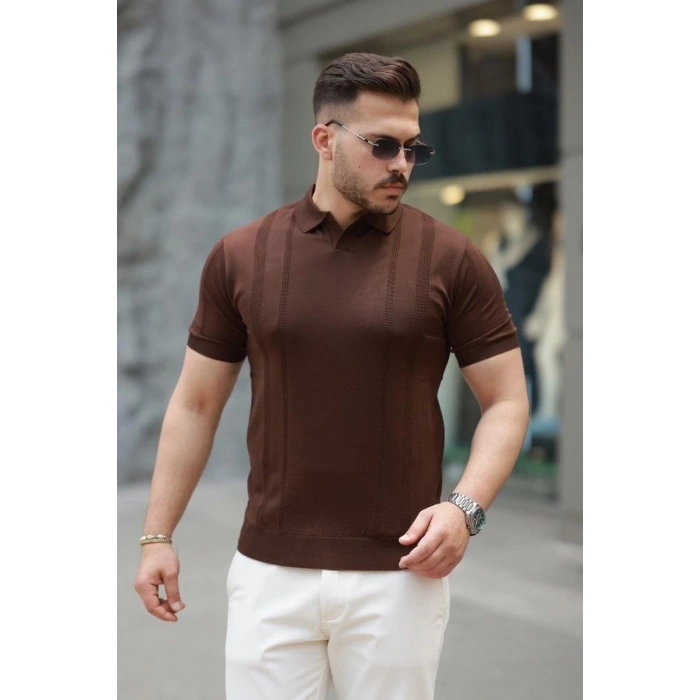 MARSiLYAN- Erkek Hemşire Yaka Kısa Kollu Tişört