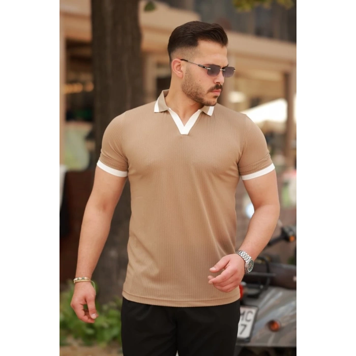 MARSiLYAN- Erkek Hemşire Yaka Kısa Kollu Tişört