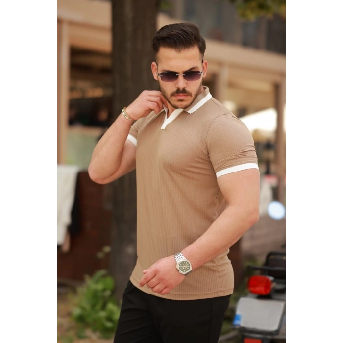 MARSiLYAN- Erkek Hemşire Yaka Kısa Kollu Tişört