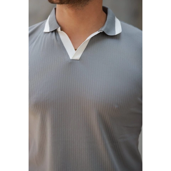 MARSiLYAN- Erkek Hemşire Yaka Kısa Kollu Tişört