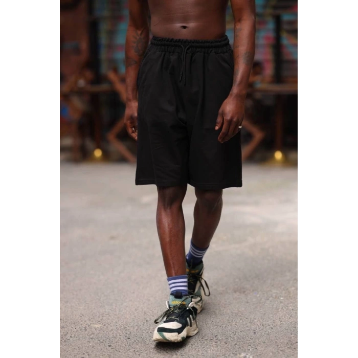 MARSiLYAN- Erkek İki İplik Cepli Şort - Siyah