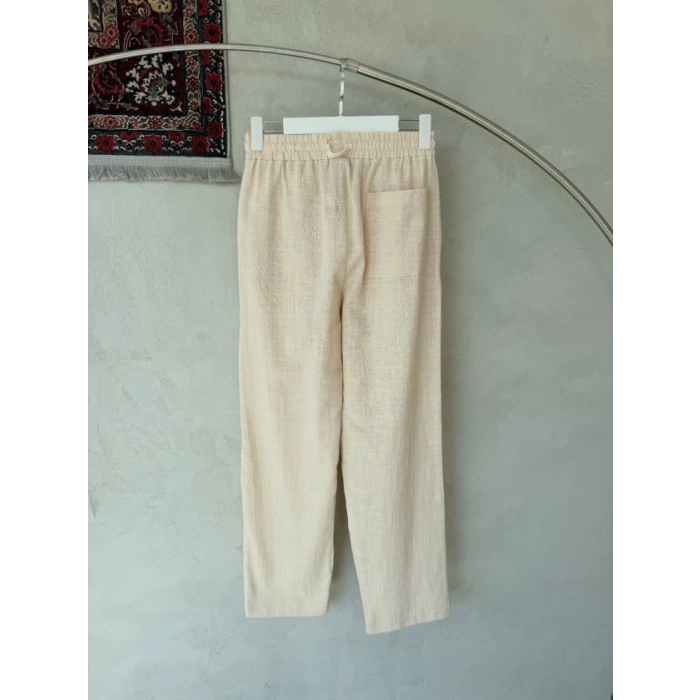 MARSiLYAN- Erkek İthal Yıkamalı Keten Pantolon