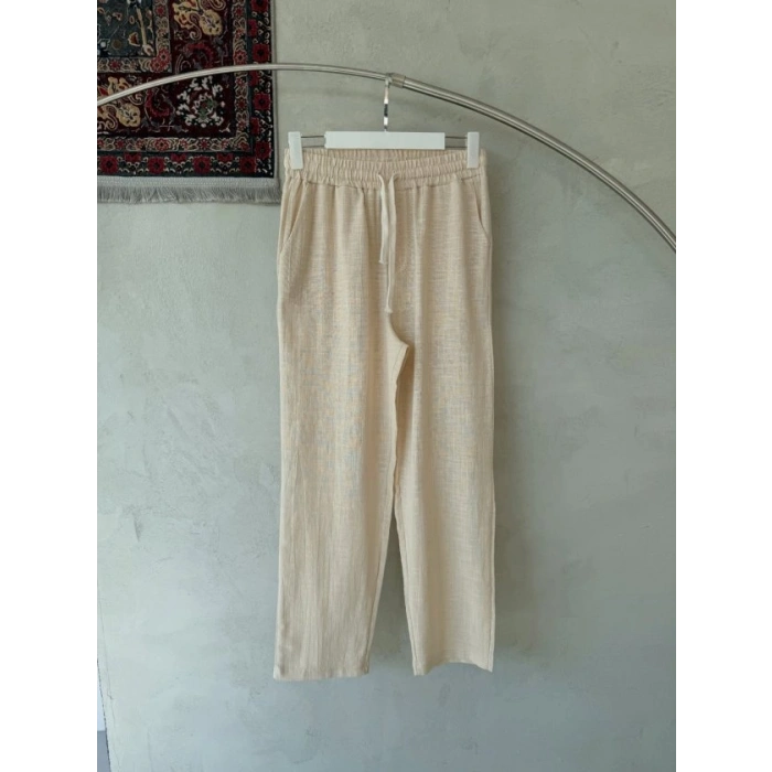 MARSiLYAN- Erkek İthal Yıkamalı Keten Pantolon